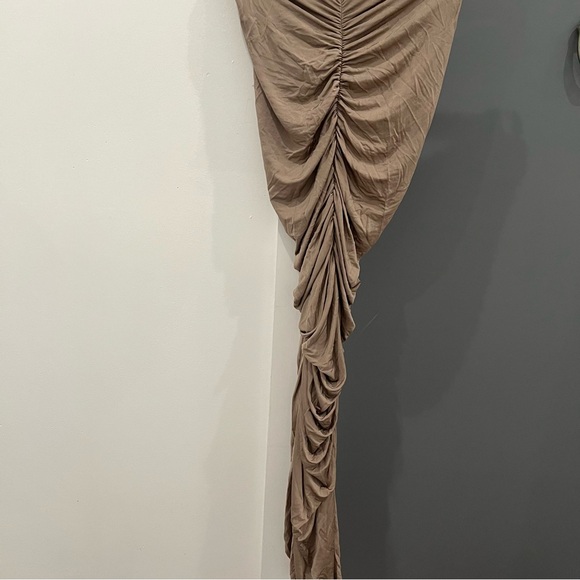 NWT Helsa Maxi Skirt Brown Tan Ruched Draped Bianca size XS - Picture 7 of 10
